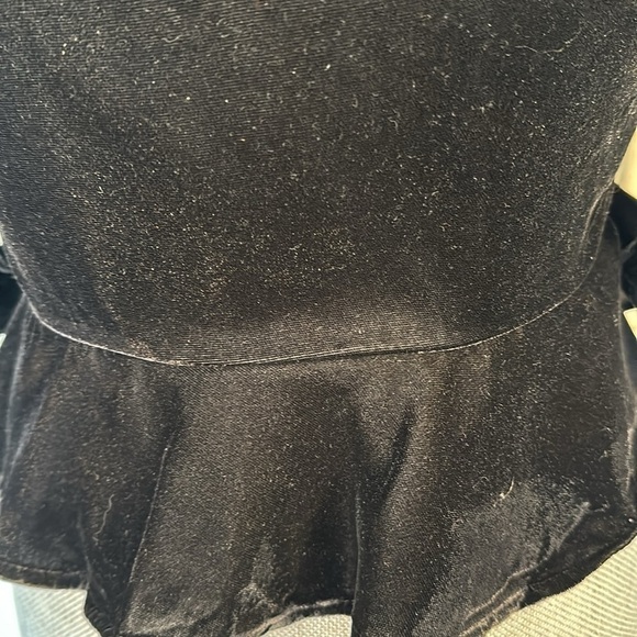 Topshop Gothic Fairycore Victorian Edwardian Black Velvet Embroidered Wrap Top - Picture 10 of 12